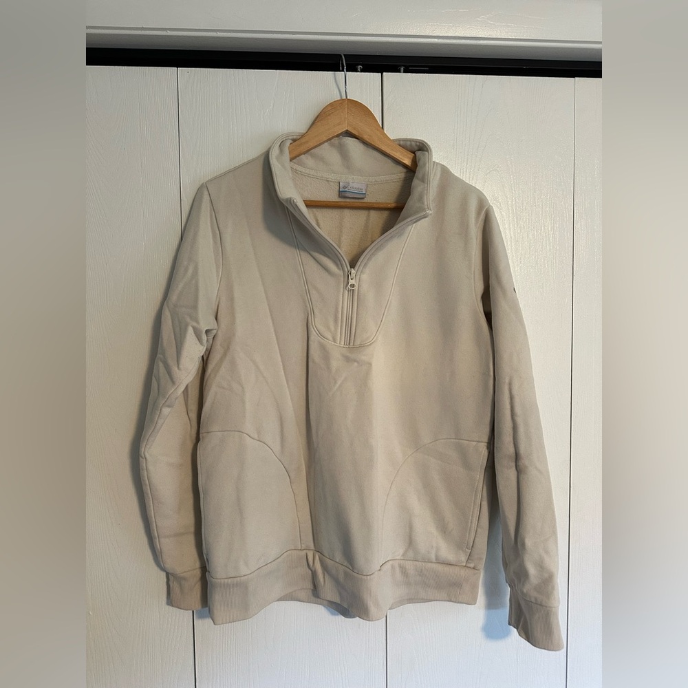 Columbia Cream Quarter-Zip Sweatshirt